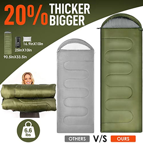 Saco de dormir para adultos XL para clima frío con saco
