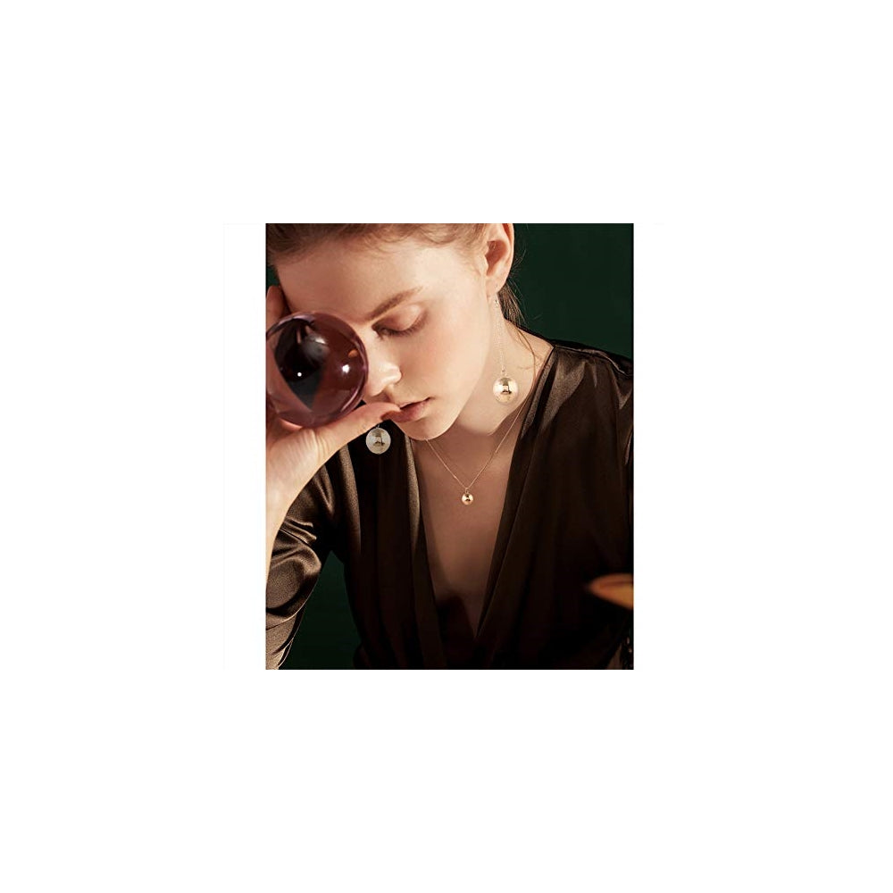 Aretes de bola de disco de plata para mujeres