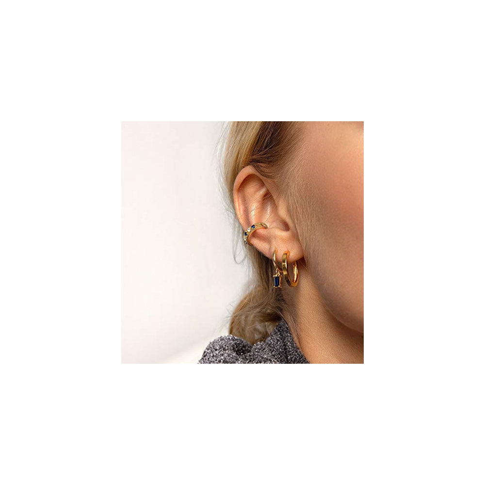 Aretes chapados en oro de 18 quilates sin perforación