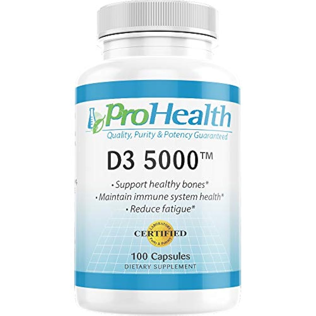 Vitamina D3 5000 IU (5000 IU, 100 Cápsulas) – prohealth