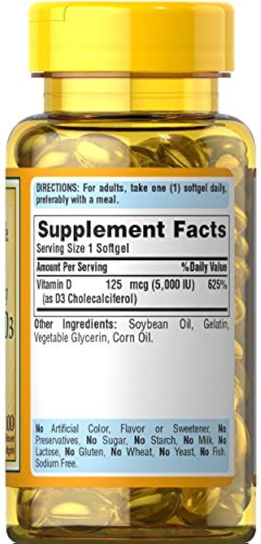 Vitamina D3 Mega Potency 5000 UI refuerza la salud