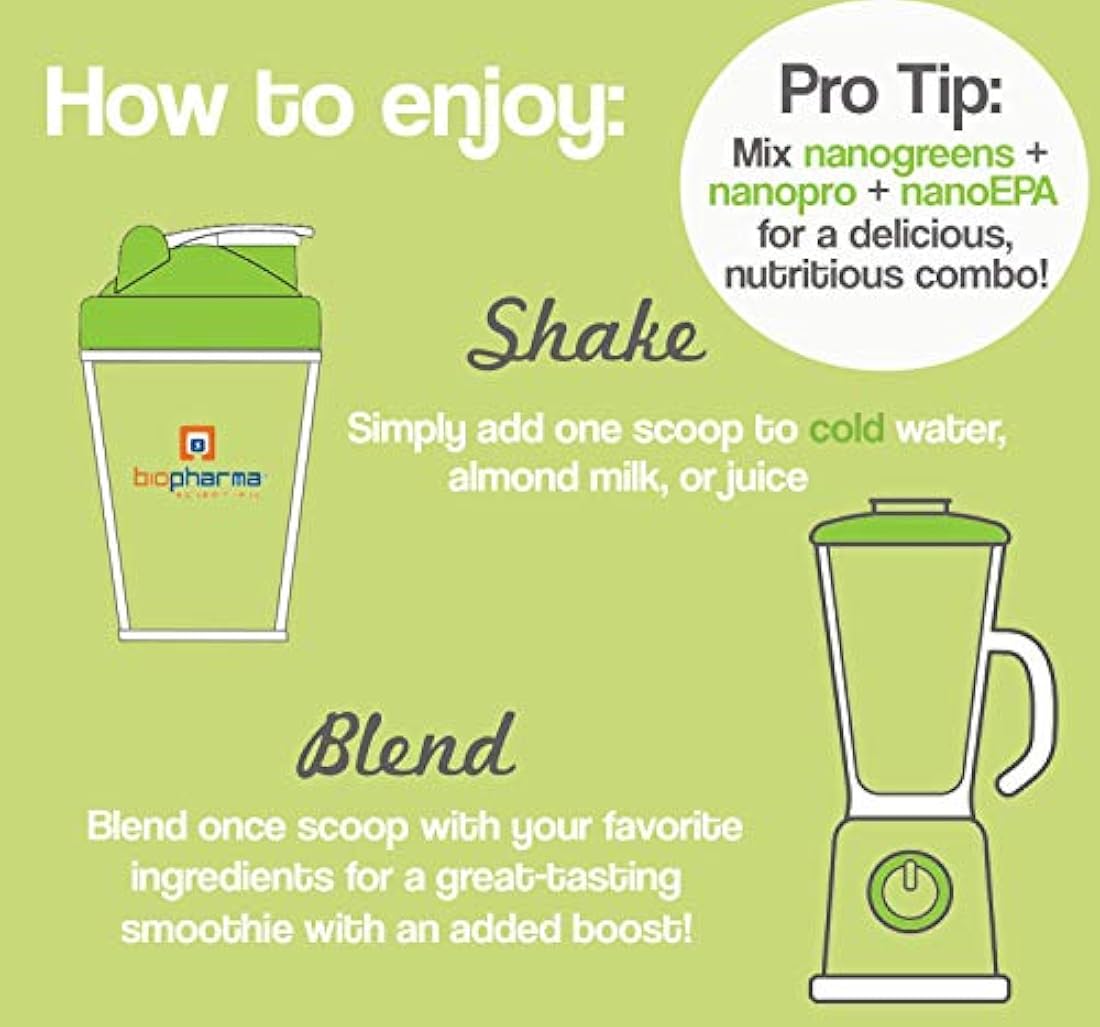 Producto preparar bebida Biopharma Scientific NanoGreens 10