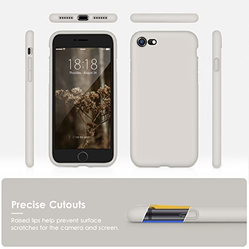DTTOCASE - Funda para iPhone SE 2022/2020, iPhone 8, iPhone 7, funda de silicona líquida para iPhone SE 8 7 de 4.7 pulgadas, funda protectora suave y sedosa colorida para niñas y mujeres, color gris roca