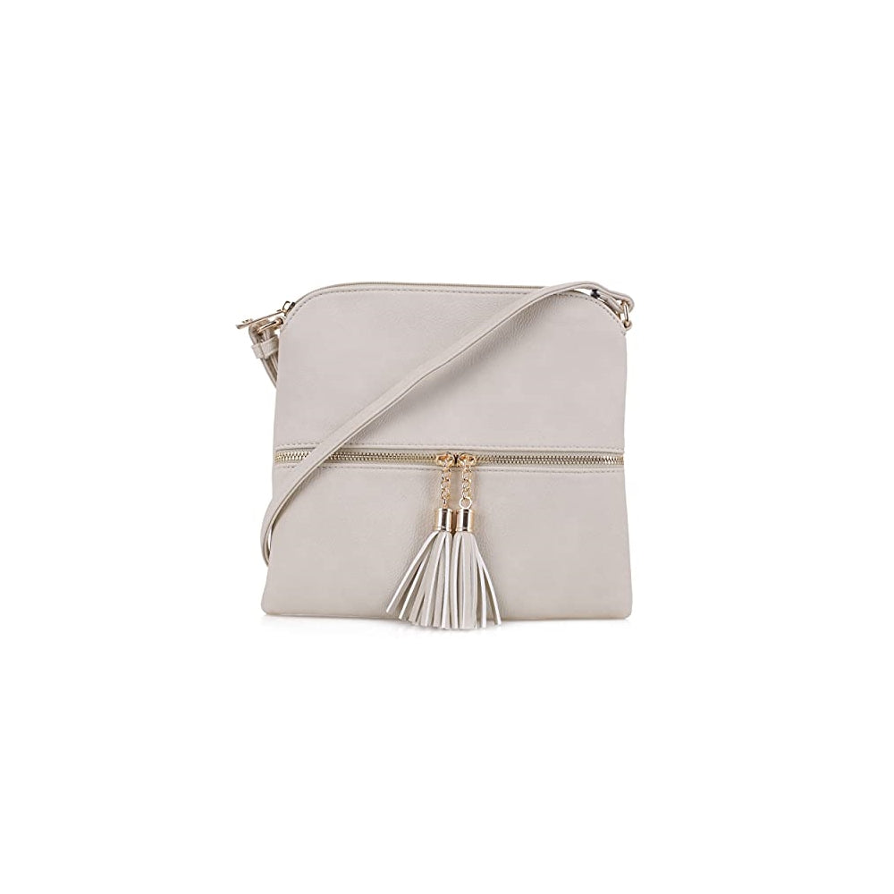 Bolsos ligero y mediano con borla y bolsillo con cremallera
