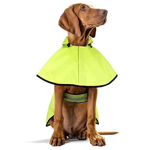 Weesiber Chaqueta impermeable para perros – Impermeable reflectante ajustable para perros con capucha, abrigo ligero para perros pequeños (pequeño, verde)