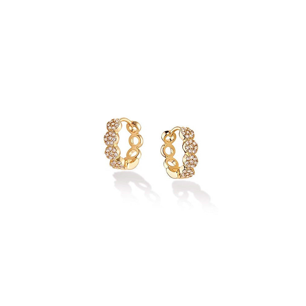 Aretes de presión pequeños chapados en oro de 14 quilates