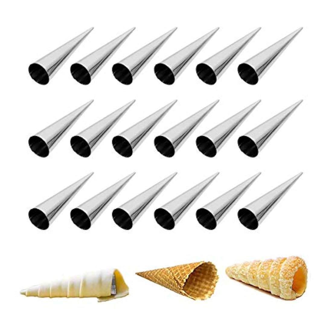 18 moldes de cuerno de color crema