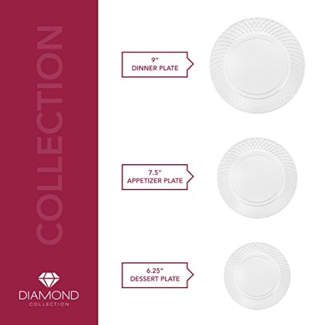 54 platos de plástico transparente de cristal de 9.0 in