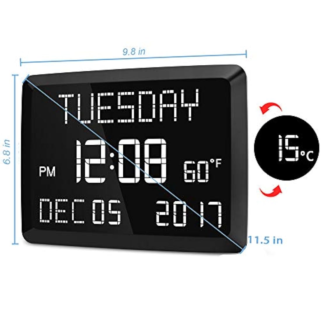 Reloj digital con pantalla LED