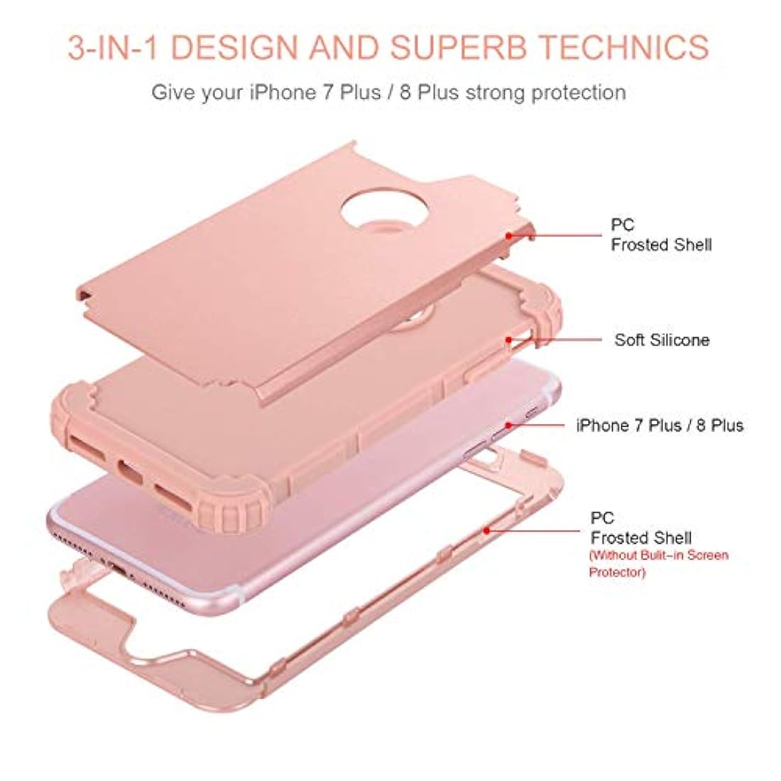 BENTOBEN funda para iPhone 7 Plus a prueba de golpes