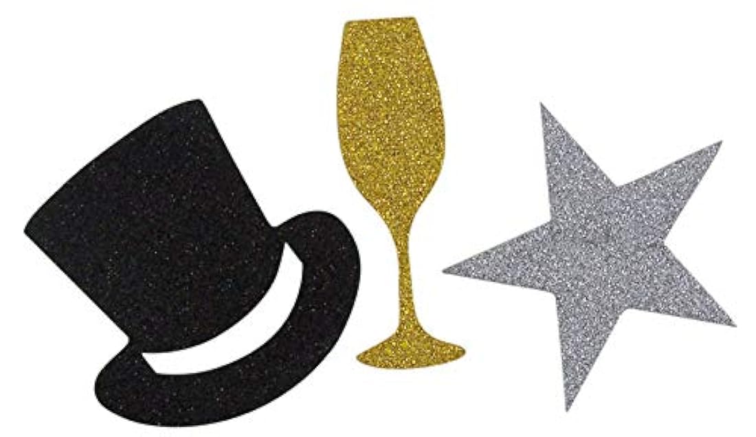 Confeti de purpurina de Año Nuevo con forma variada