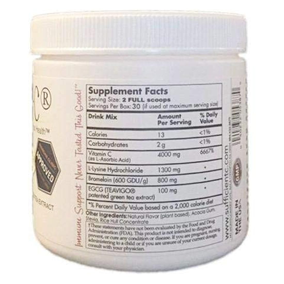 Sufficient-C - Vitamina C de alta dosis sin OMG