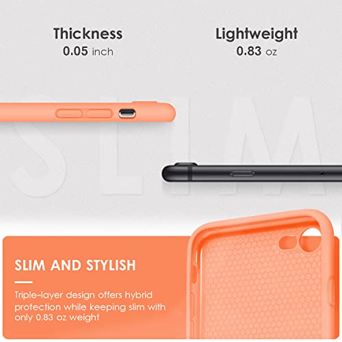 DTTOCASE - Funda para iPhone SE 2022/2020, iPhone 8, iPhone 7, funda de silicona líquida para iPhone SE 8 7 de 4.7 pulgadas, funda protectora colorida suave y sedosa para niñas y mujeres, nectarina