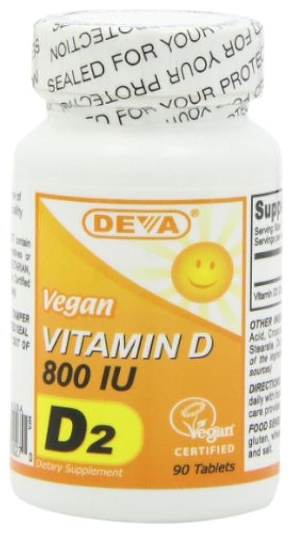 Deva Vegan Vitamins Vegan Vitamina D 800 IU tabletas