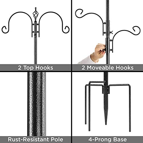 Estación múltiple de alimento para pájaros, color negro