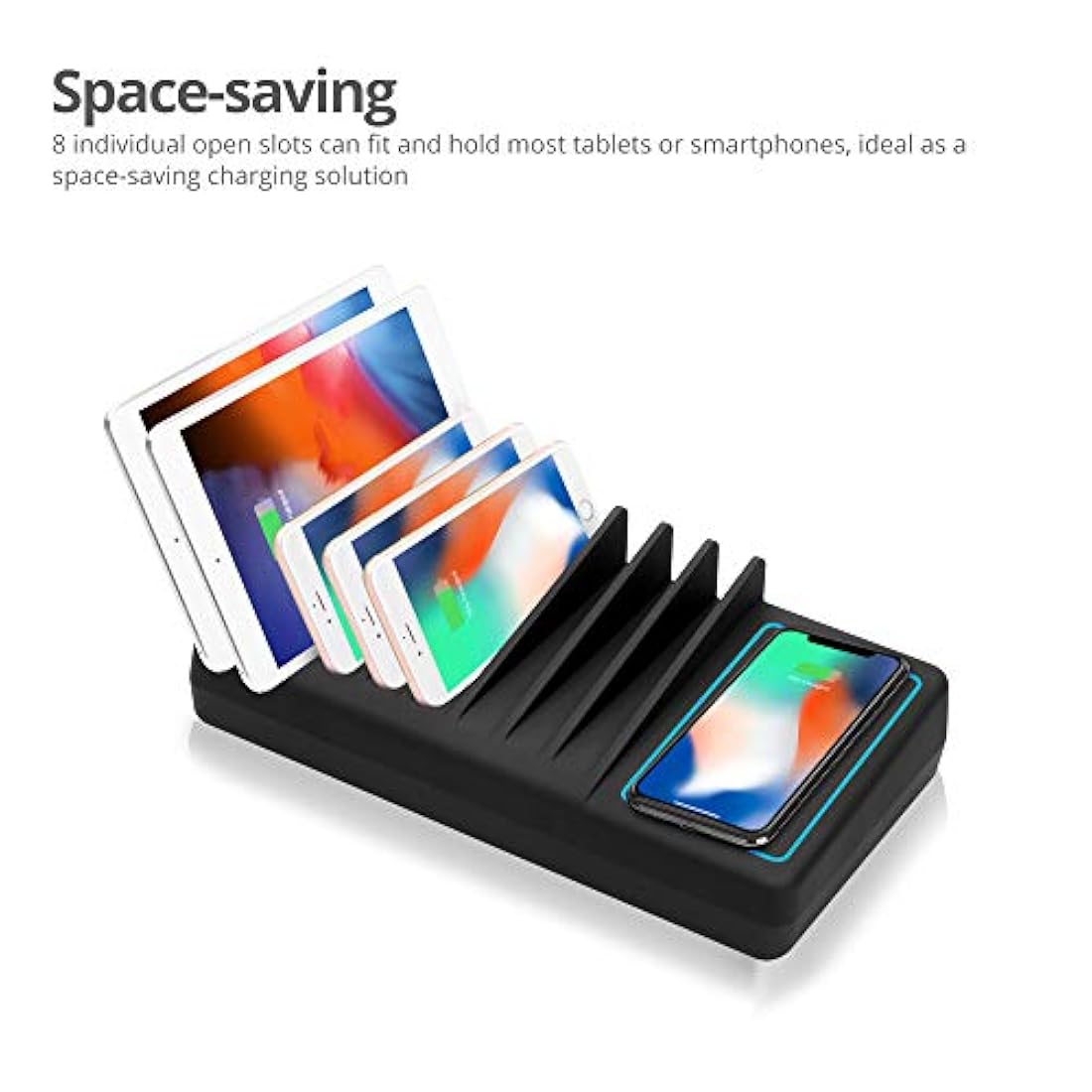 SIIG AC-PW1314-S1 - Estación de carga USB cubierta, negro,