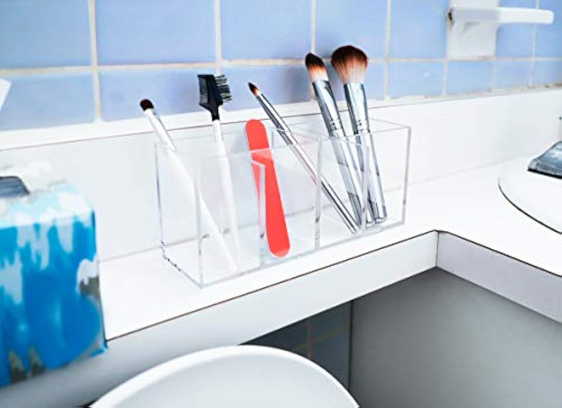 Organizador acrílico transparente de 4 compartimentos