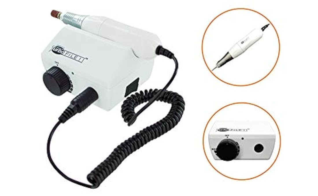 Lima eléctrica para uñascolor blanco ligero, 20.000 rpm,