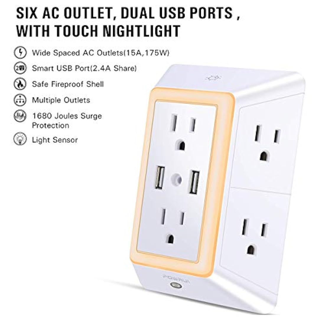 Cargador de pared USB, protector de sobretensiones