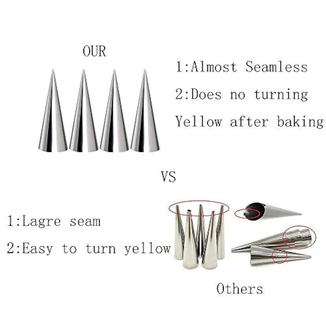 Tissir - Conos para hornear de 3 paquete de 20 unidades