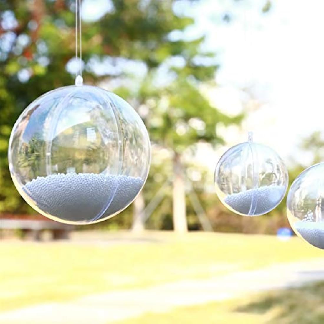 20 unidades de bolas de plástico transparente rellenables