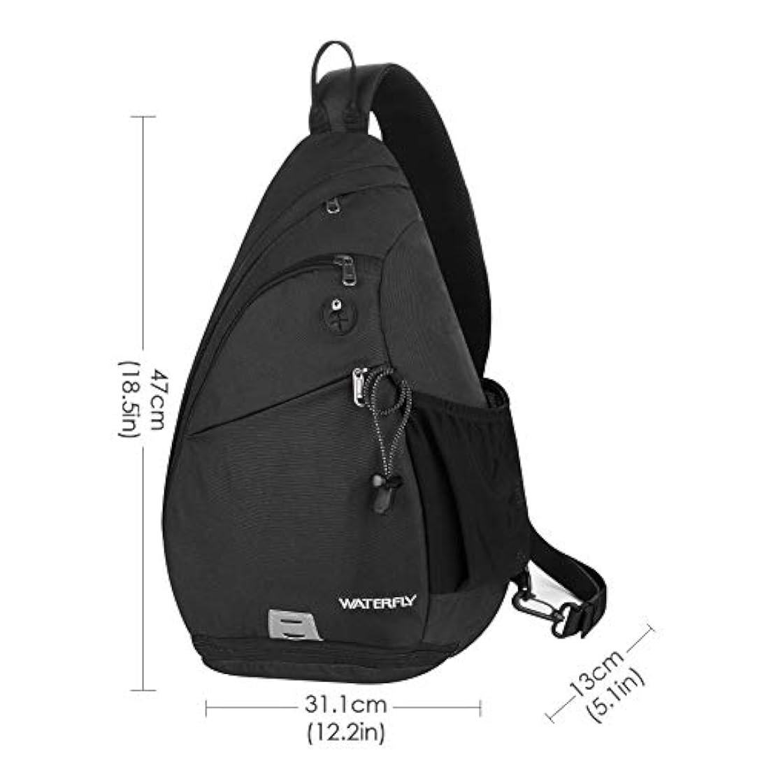 Bolso bandolero de lona unisex color negro. WATERFLY
