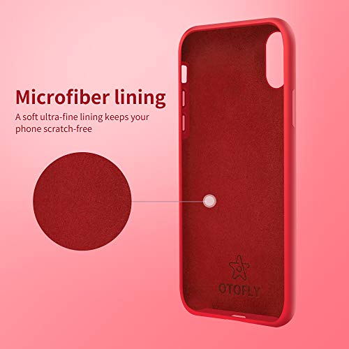 OTOFLY - Funda protectora de goma de silicona suave de alta calidad, compatible con Apple iPhone X (solamente), color rojo