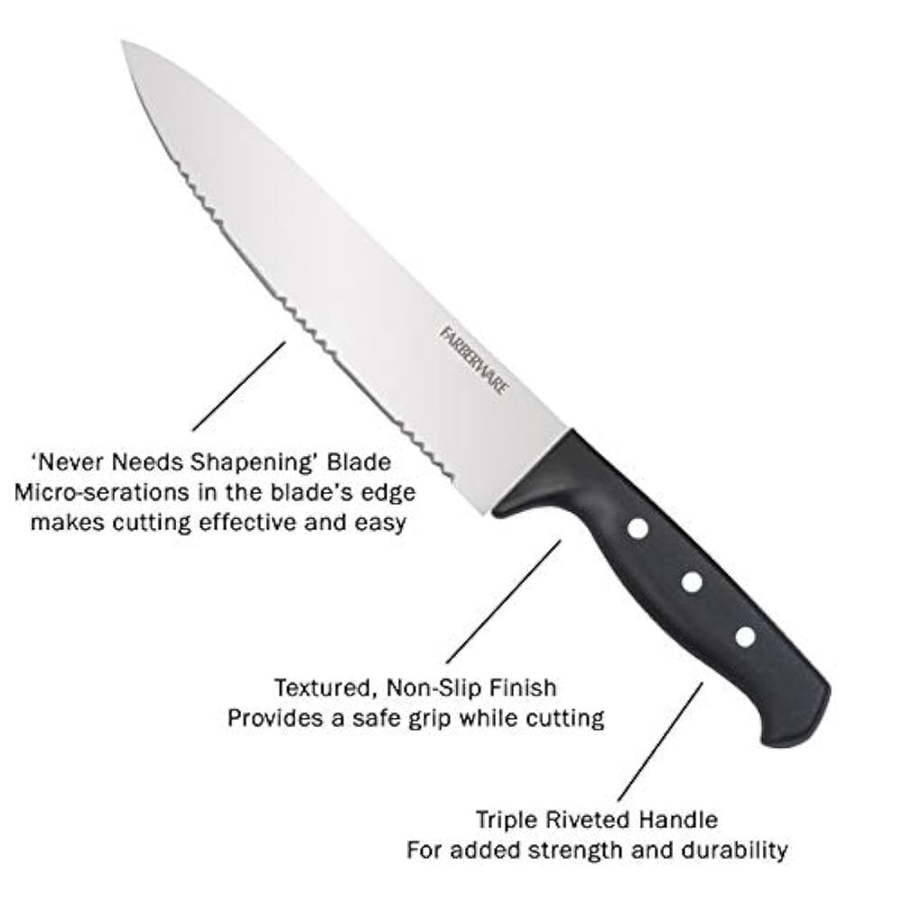 Farberware Juego de bloques de cuchillos de acero inoxidable