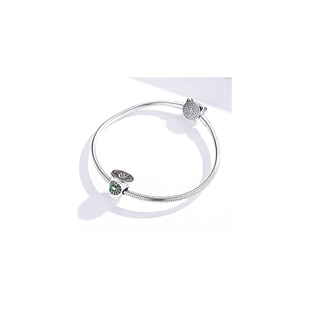 Dijes y Medallas de plata de ley con diseño de taza de café