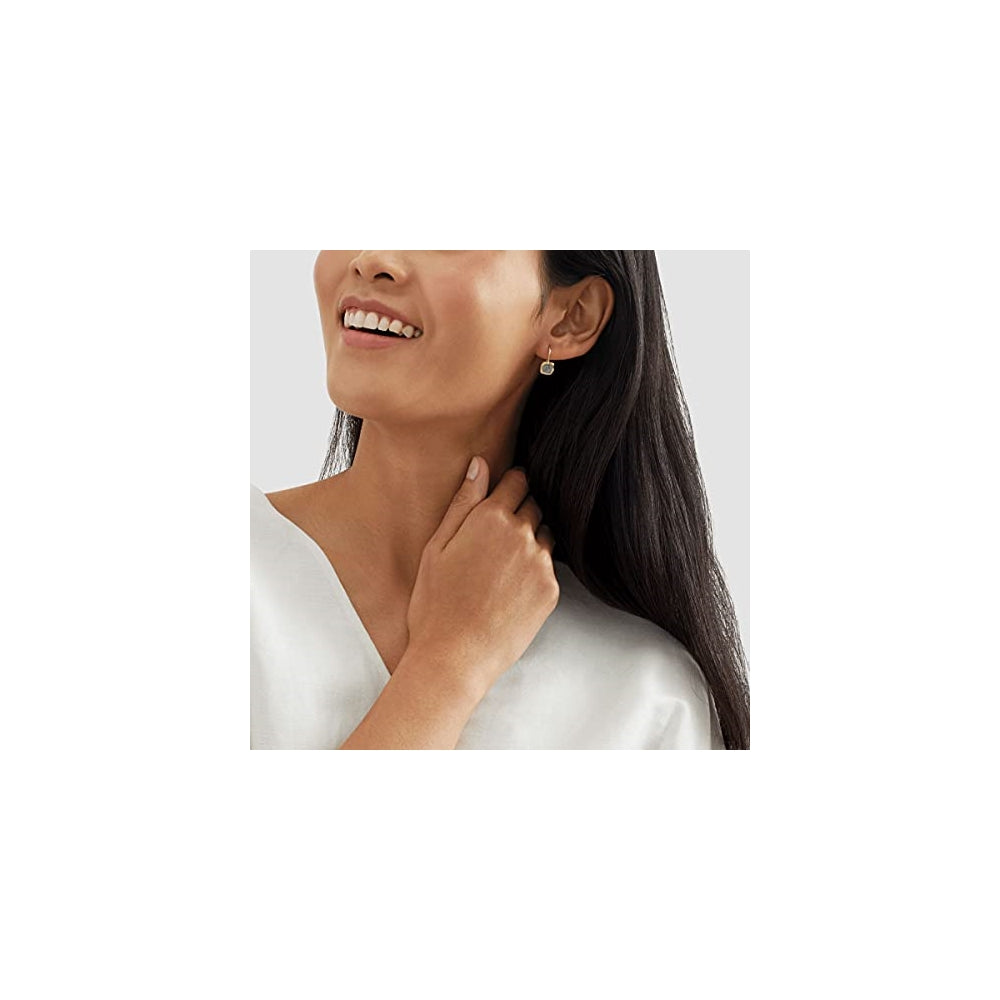 Aretes de gota de aguamarina natural en plata