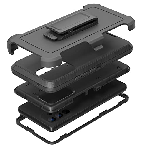 Funda compatible con Samsung Galaxy A53 5G, con clip para cinturón, resistente, resistente a los golpes, protección completa con función atril, funda para teléfono Samsung Galaxy A53 5G (negro)