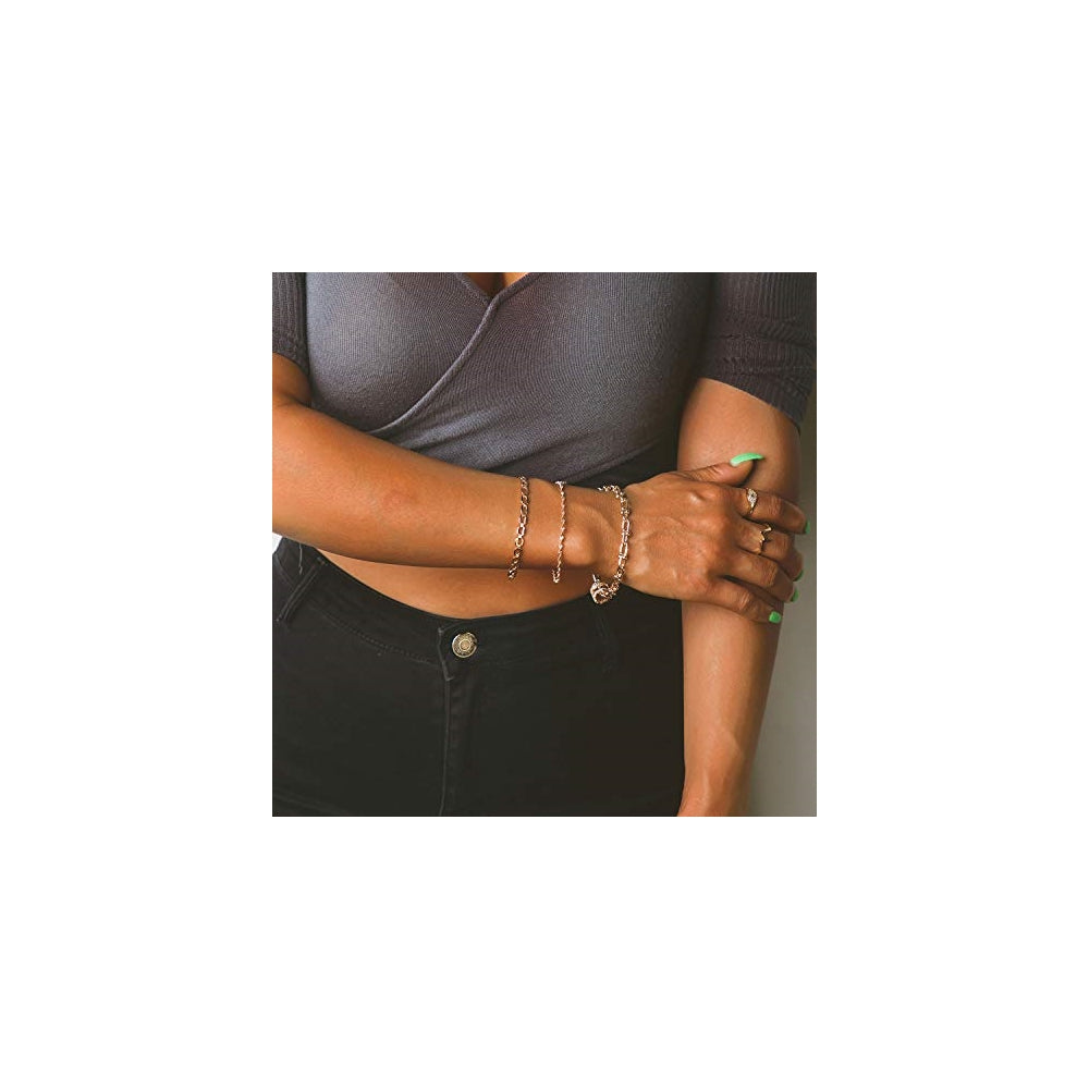 Pulseras de cuentas chapadas en oro de 18 quilates