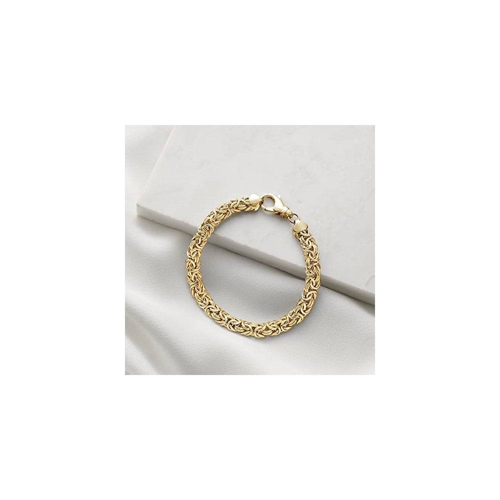 Pulseras y tobilleras pequeña bizantina de plata de ley