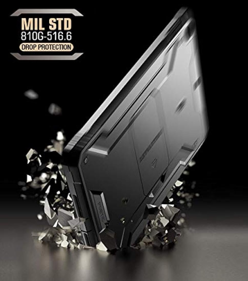 Funda protectora a prueba de golpes con pata de cabra negro