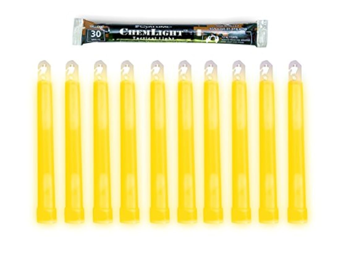Cyalume ChemLight, barras de luz química de grado militar, alta intensidad, 10, 10