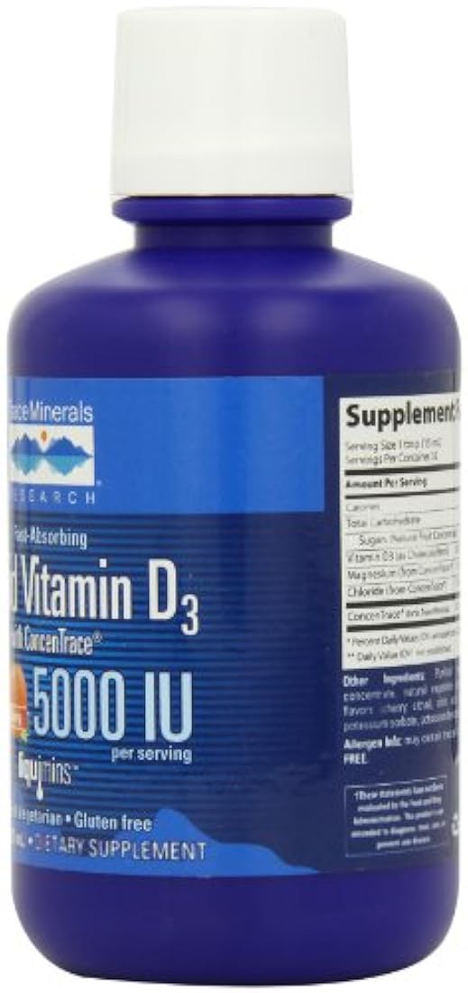 Trace Minerals Liquid Vitamina D3, 16 onzas