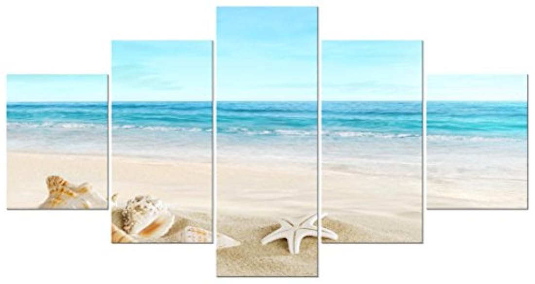Pyradecor - Lienzo con 5 paneles de paisaje marino