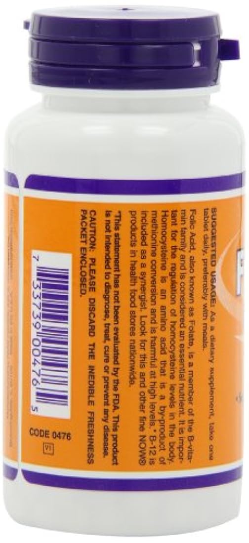 AHORA Ácido Fólico 800mcg, 250 comprimidos (Paquete de 4)