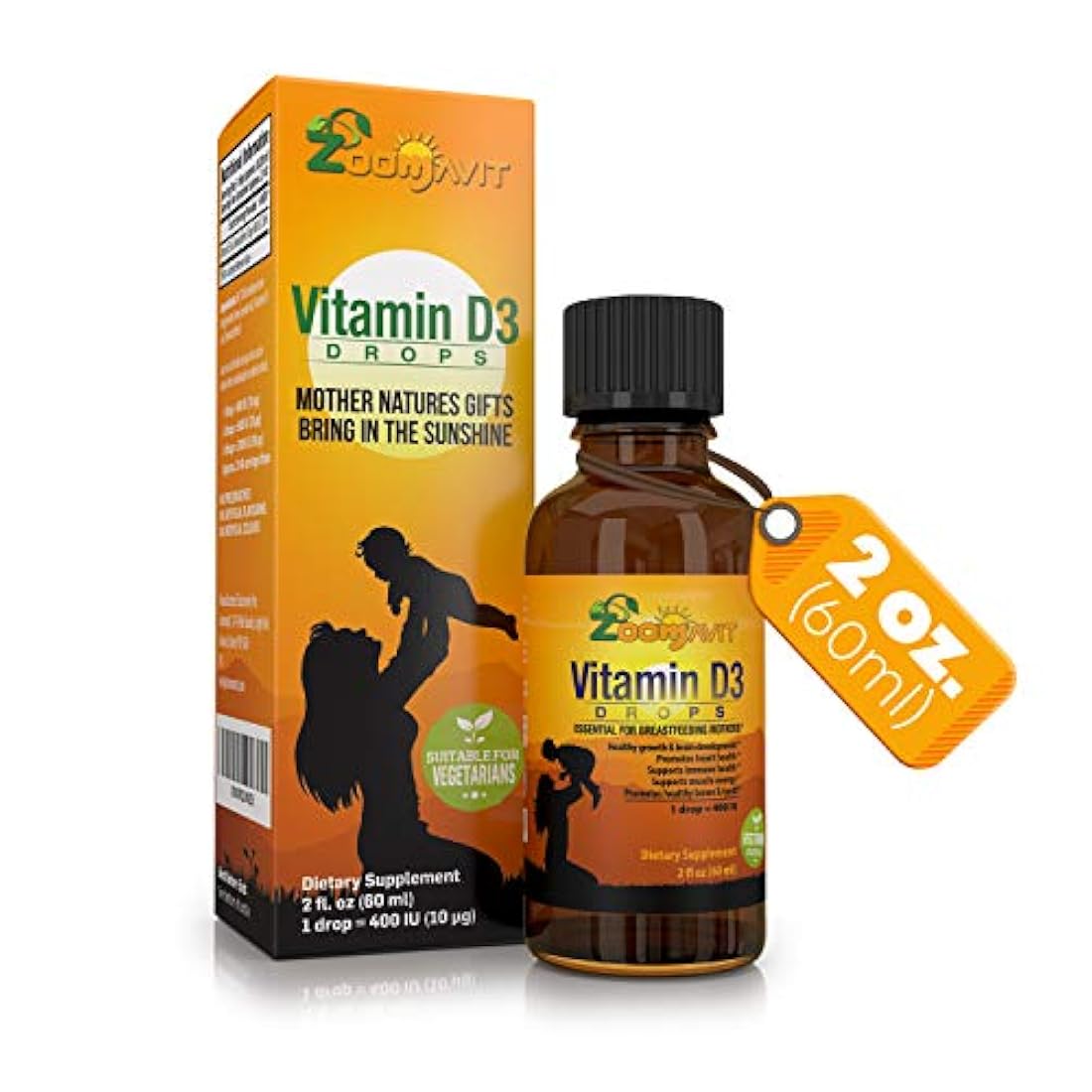 Gotas líquidas de vitamina D3 para bebés - Vitamina líquida