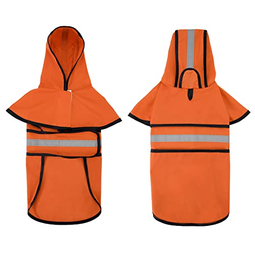 HDE - Impermeable con capucha para perros y cachorros, tallas S-XL