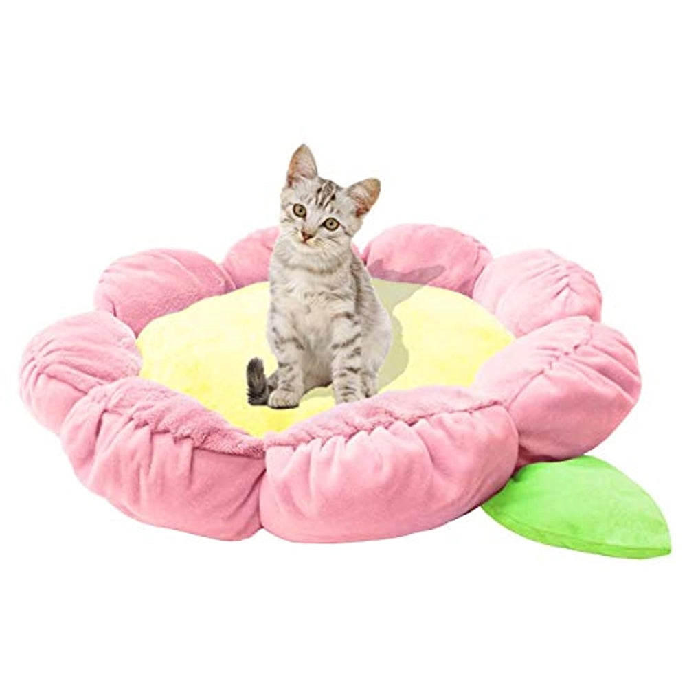 Cama de felpa suave de 61cm, perros y gatos, rosa pastel