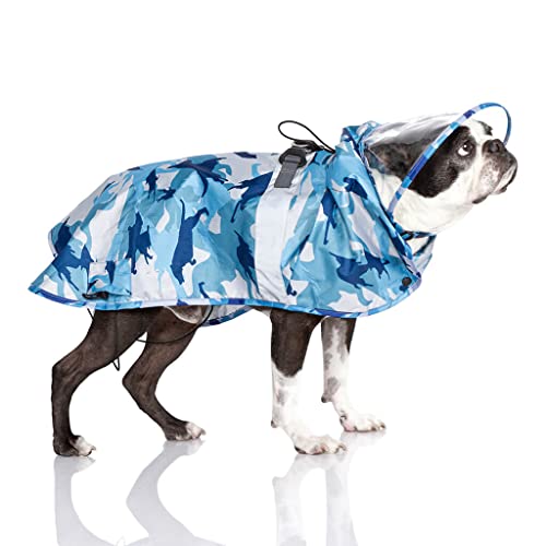 Gooby Chubasquero para perros V2 - Poncho impermeable con anillos dobles en D - Chaqueta impermeable para perros pequeños y medianos