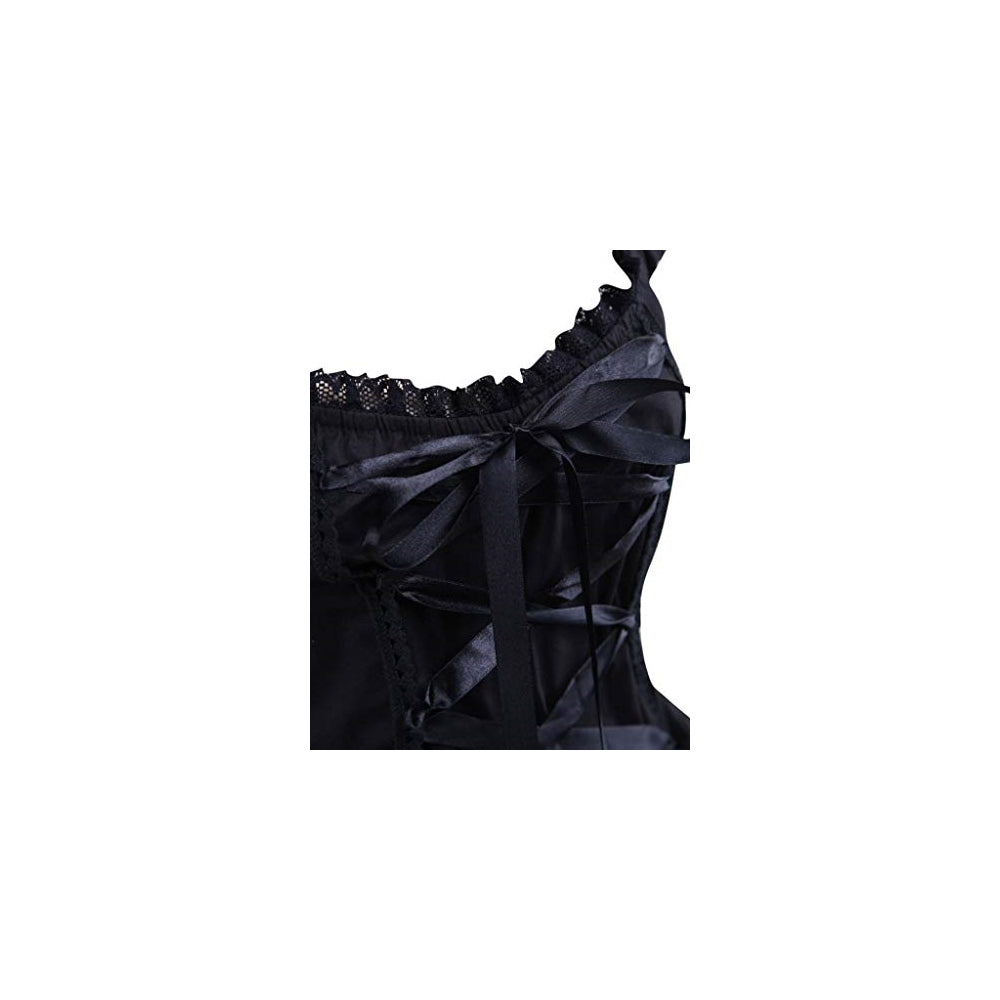 Disfraz vestido gótico con cordones en capas talla XL