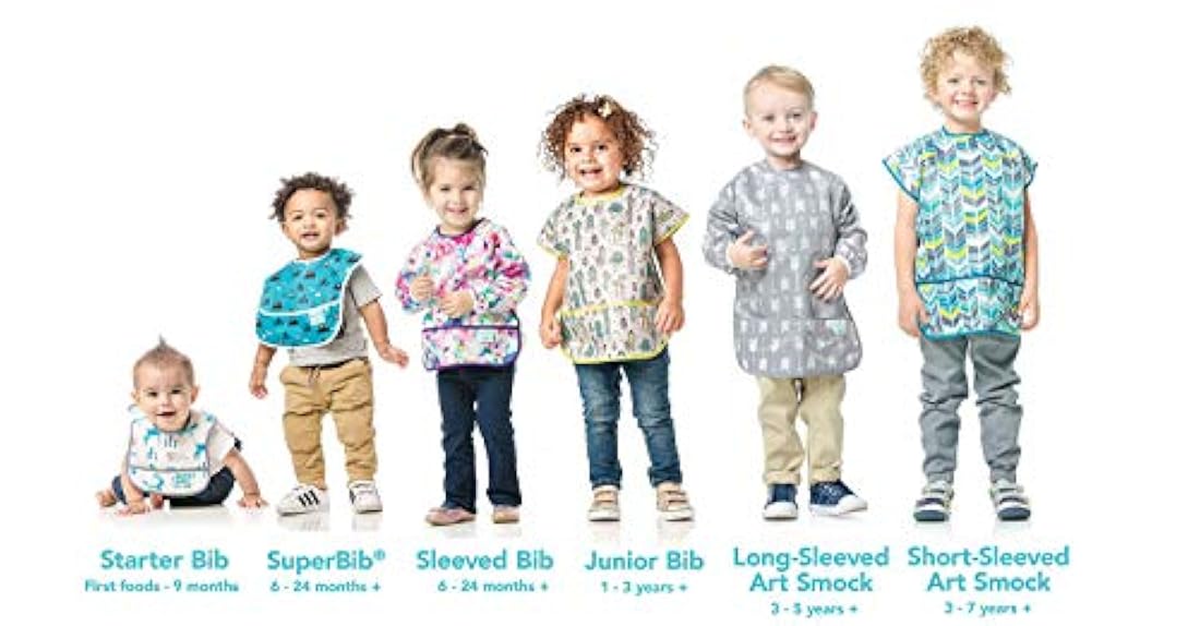 Babero de manga corta para niño impermeable lavable