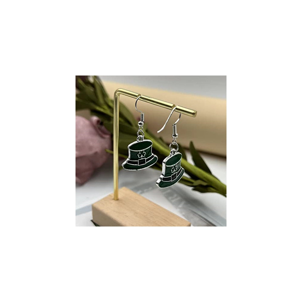 Aretes colgantes del día de San Patricio para mujeres