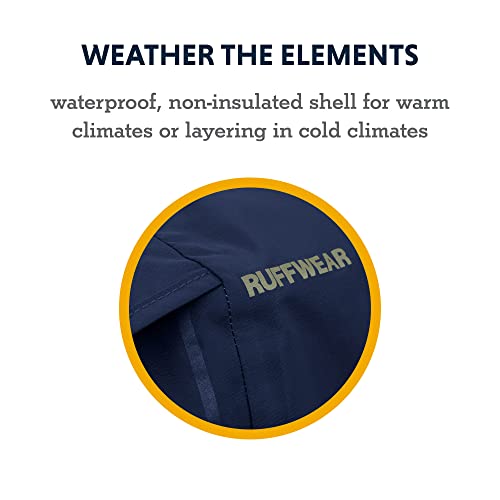 RUFFWEAR, Sun Shower - Chubasquero para perro, impermeable y resistente al viento para clima húmedo, azul medianoche, talla XXS