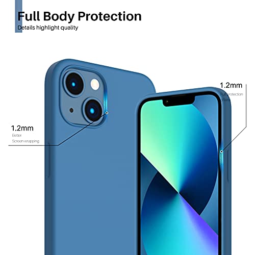 ORNARTO - Funda compatible con iPhone 3 y iPhone 13 Pro, goma de gel suave de 3 capas de silicona líquida delgada, 15,5 cm, azul
