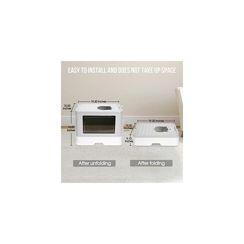 Caja de arena para gatos cerrada y plegable