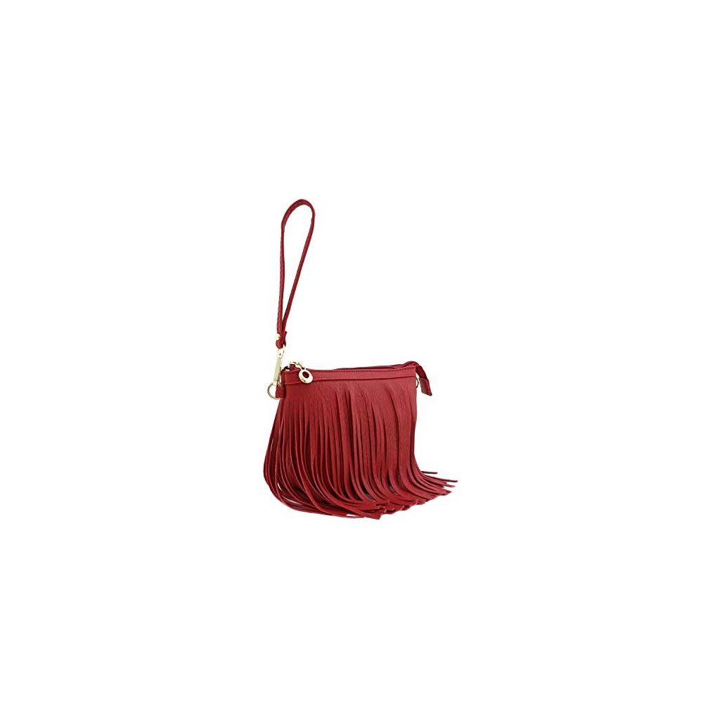 Bolsos Bandolera pequeña con flecos y correa de muñeca