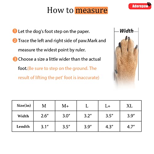 Adorepaw Zapatos para perros grandes con correas reflectantes, botas de perro para invierno, protectores de patas con suela antideslizante, perfectos para caminar al aire libre.